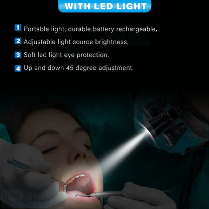 OrionView Dental Loupes With LED Light And Binocular Magnification