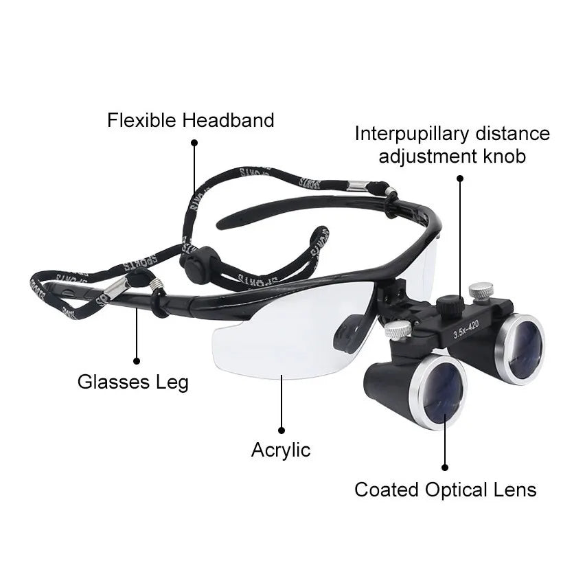 OrionView Dental Loupes With LED Light And Binocular Magnification