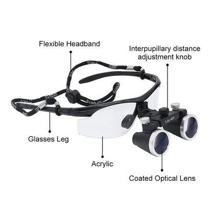 OrionView Dental Loupes With LED Light And Binocular Magnification