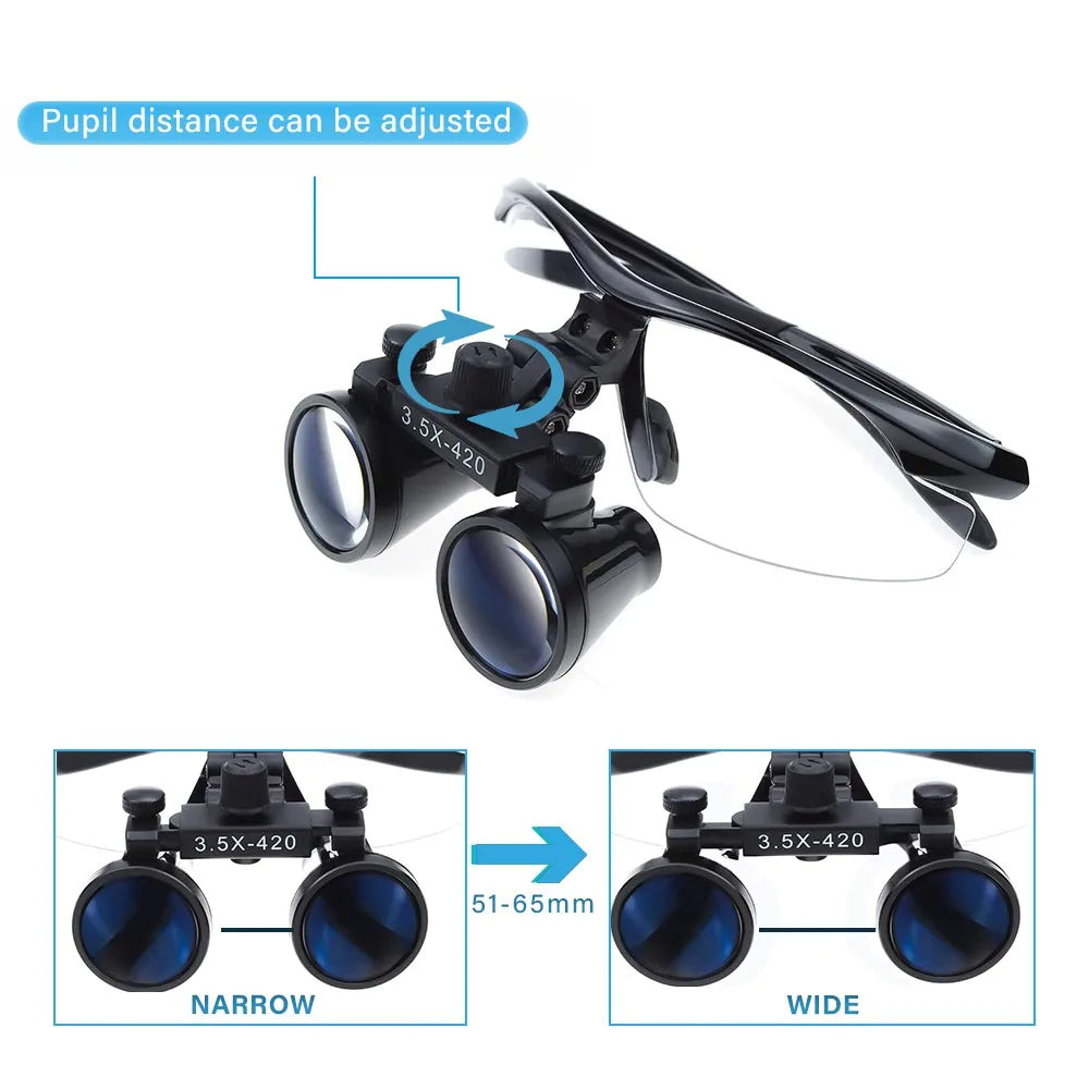 OrionView Dental Loupes With LED Light And Binocular Magnification