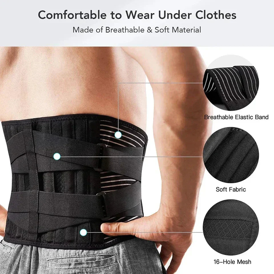 OrthoFlexa lumbar brace | 360 support with aluminum & steel stays | discreet wear