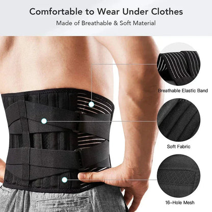 OrthoFlexa lumbar brace | 360 support with aluminum & steel stays | discreet wear