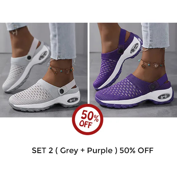 Comfort clogs with air cushion support for back and knee relief