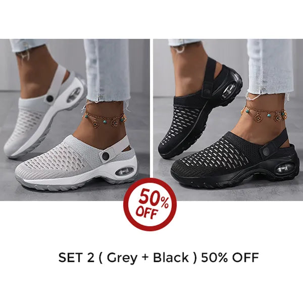 Comfort clogs with air cushion support for back and knee relief