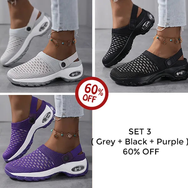 Comfort clogs with air cushion support for back and knee relief