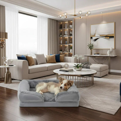 Orthopedic Dog Bed for Joint Relief with Removable Velvet Cover