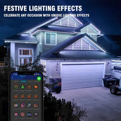 Smart Permanent Outdoor LED Holiday Lights