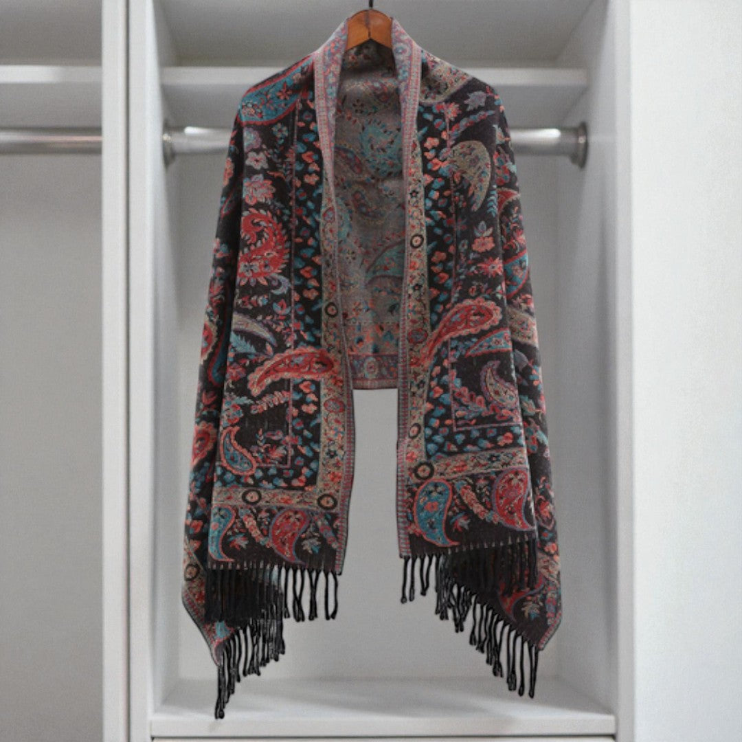 Paisley Pattern Soft Microfiber Wrap Shawl
