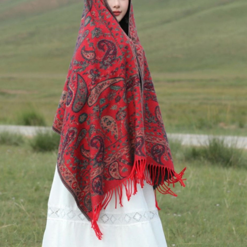 Paisley Pattern Soft Microfiber Wrap Shawl
