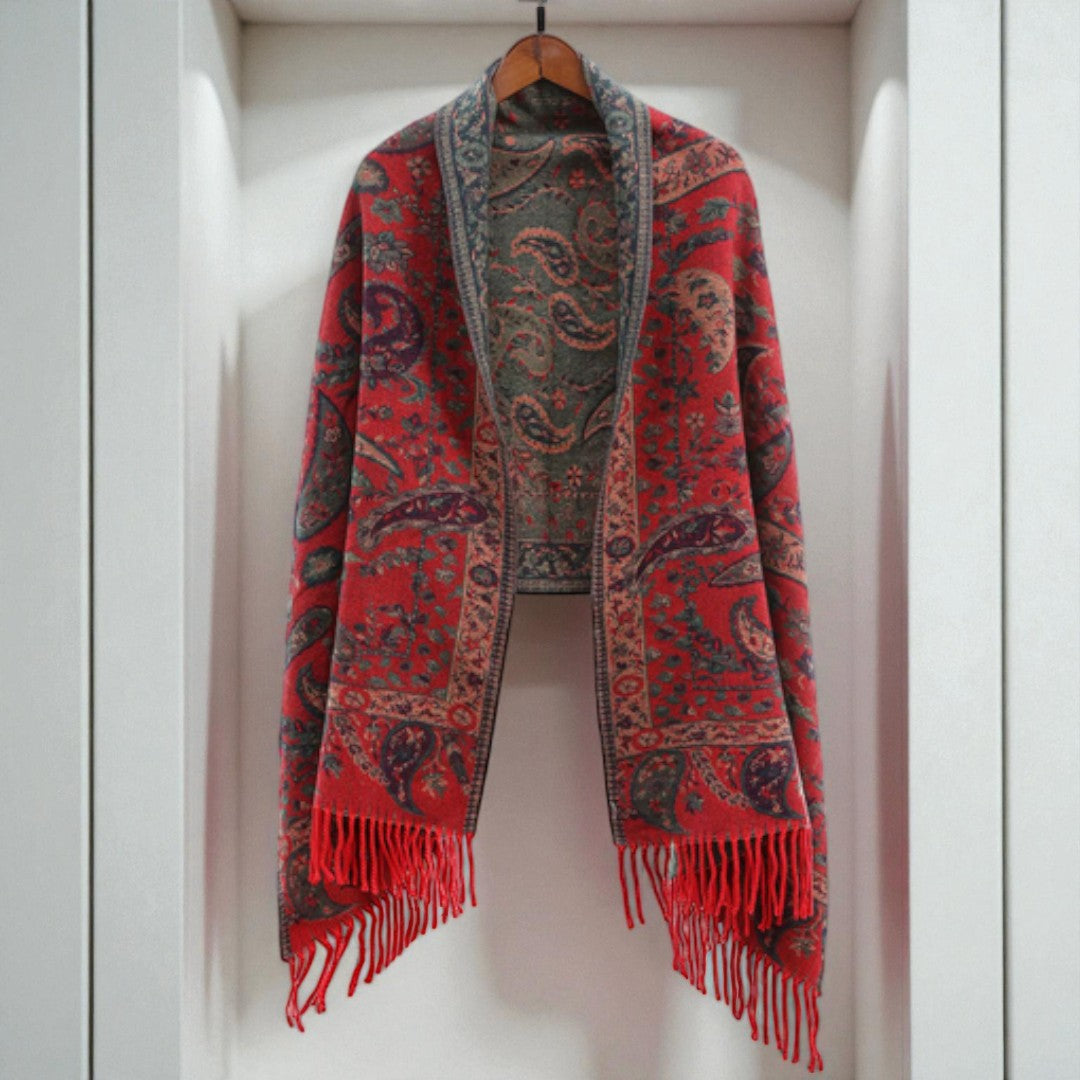 Paisley Pattern Soft Microfiber Wrap Shawl