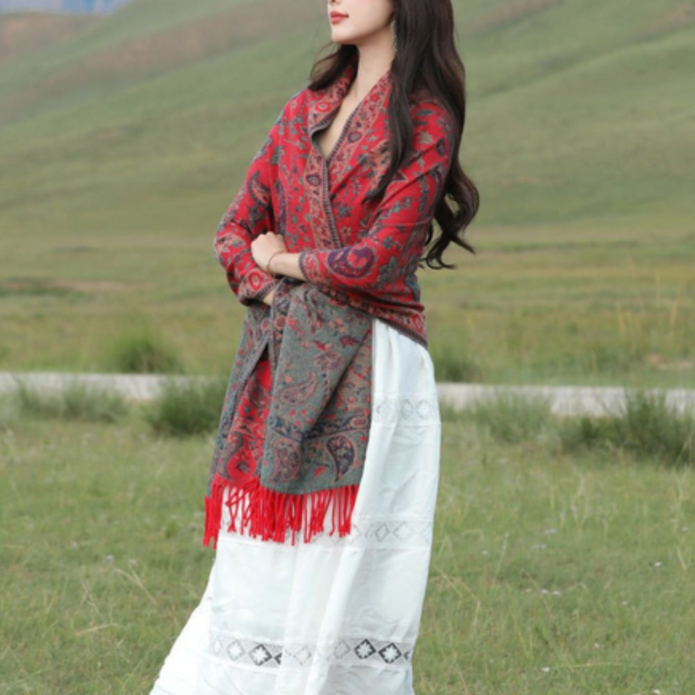 Paisley Pattern Soft Microfiber Wrap Shawl