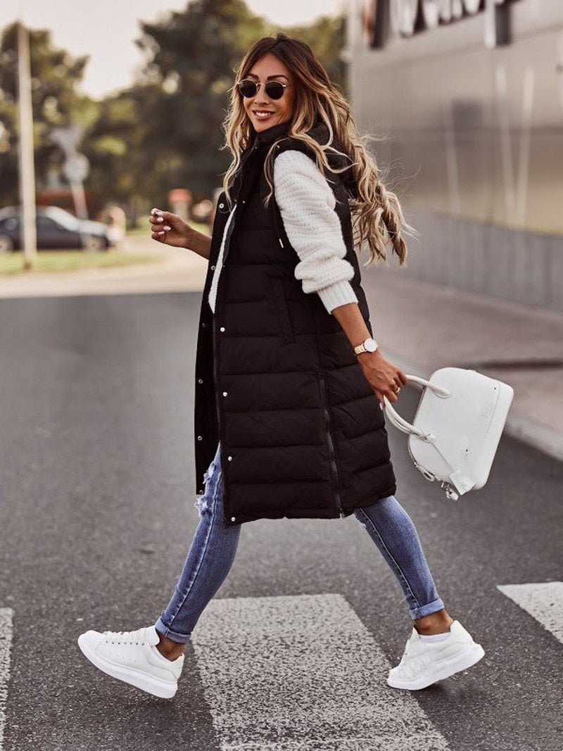 Insulated Knee-Length Puffer Vest