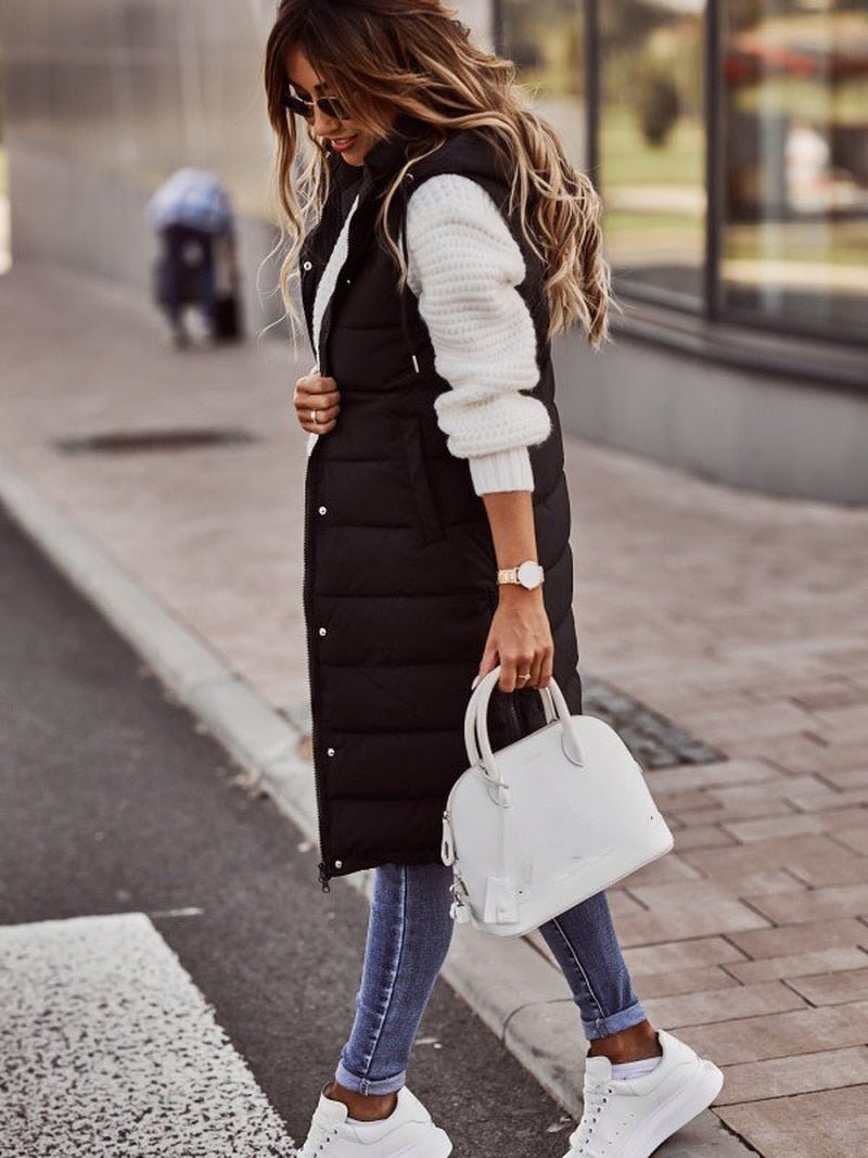 Insulated Knee-Length Puffer Vest
