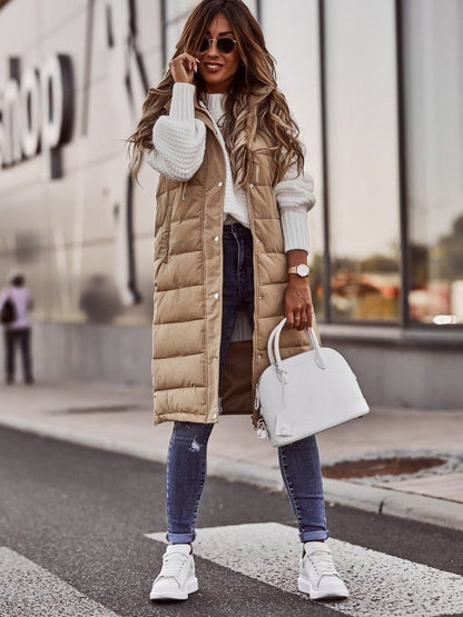 Insulated Knee-Length Puffer Vest