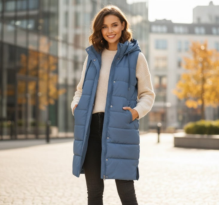 Insulated Knee-Length Puffer Vest
