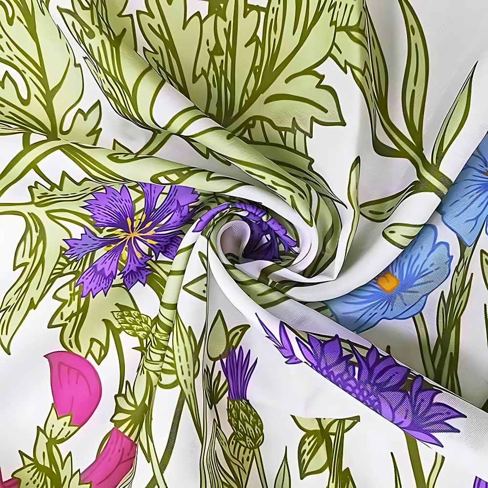 Botanical Print Waterproof Shower Curtain