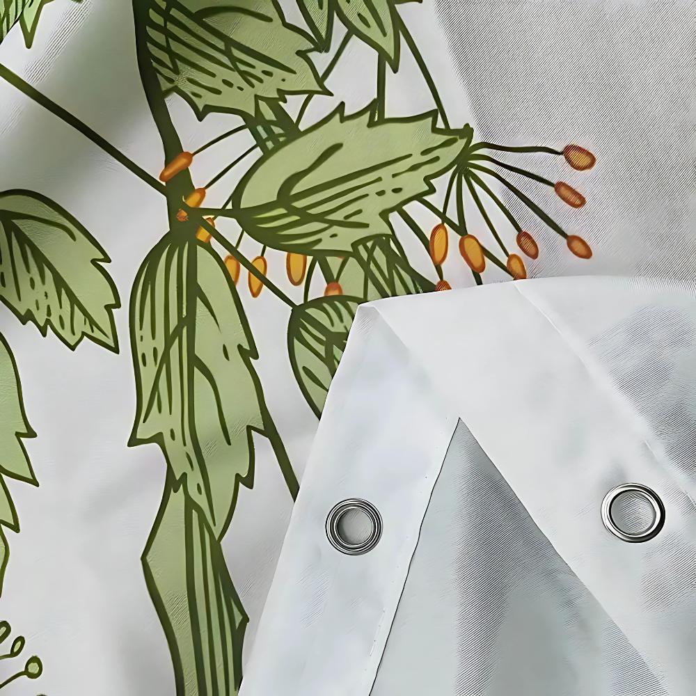 Botanical Print Waterproof Shower Curtain