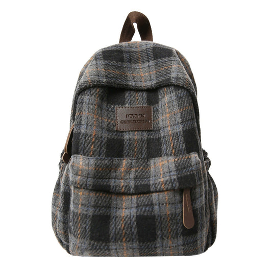 Plaid Pattern School Backpack