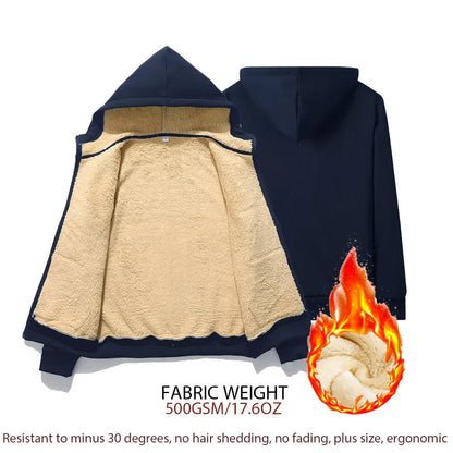 Plus-size warm winter lambskin hooded jacket