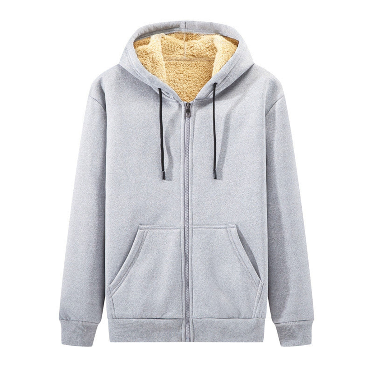 Plus-size warm winter lambskin hooded jacket