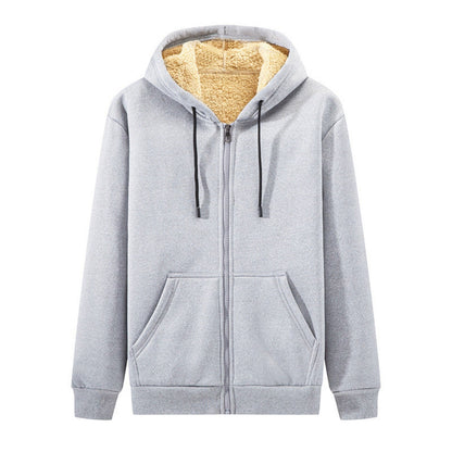 Plus-size warm winter lambskin hooded jacket
