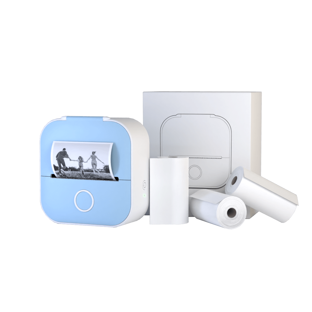 Portable Printer with 4 Sticker Rolls