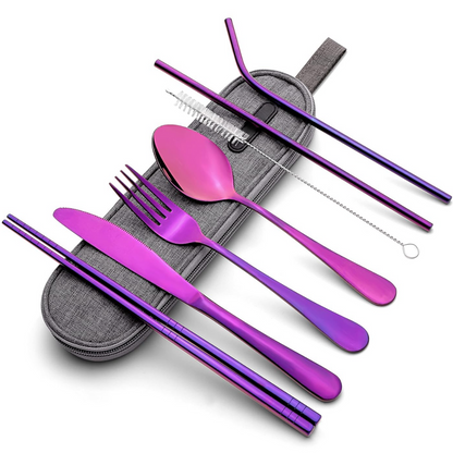 Portable Stainless Steel Cutlery Set - Travel Essential!