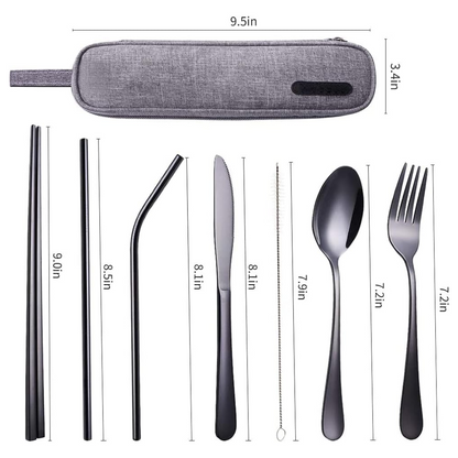 Portable Stainless Steel Cutlery Set - Travel Essential!