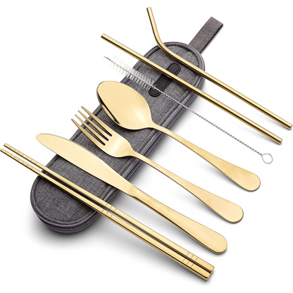 Portable Stainless Steel Cutlery Set - Travel Essential!