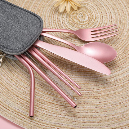 Portable Stainless Steel Cutlery Set - Travel Essential!