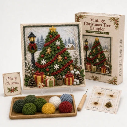 Pre-Punched 3D Christmas Yarn Art Kit
