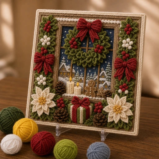 Pre-Punched 3D Christmas Yarn Art Kit