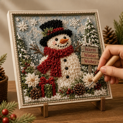 Pre-Punched 3D Christmas Yarn Art Kit