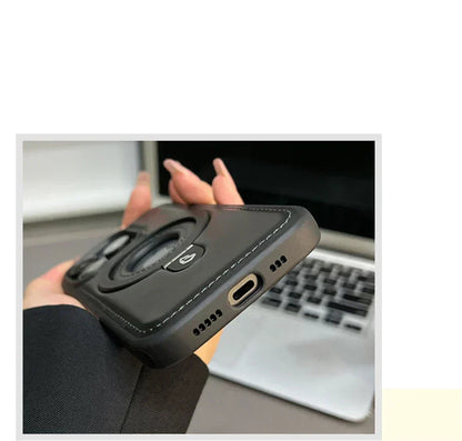 Leather Phone Cover with Integrated MagSafe and Ring Stand