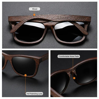 Premium Timbergrain Sunglasses With Polarized UV400 Lenses
