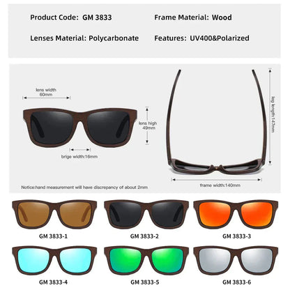 Premium Timbergrain Sunglasses With Polarized UV400 Lenses