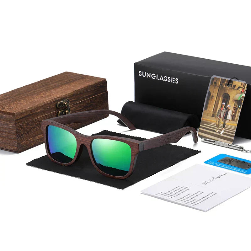 Premium Timbergrain Sunglasses With Polarized UV400 Lenses