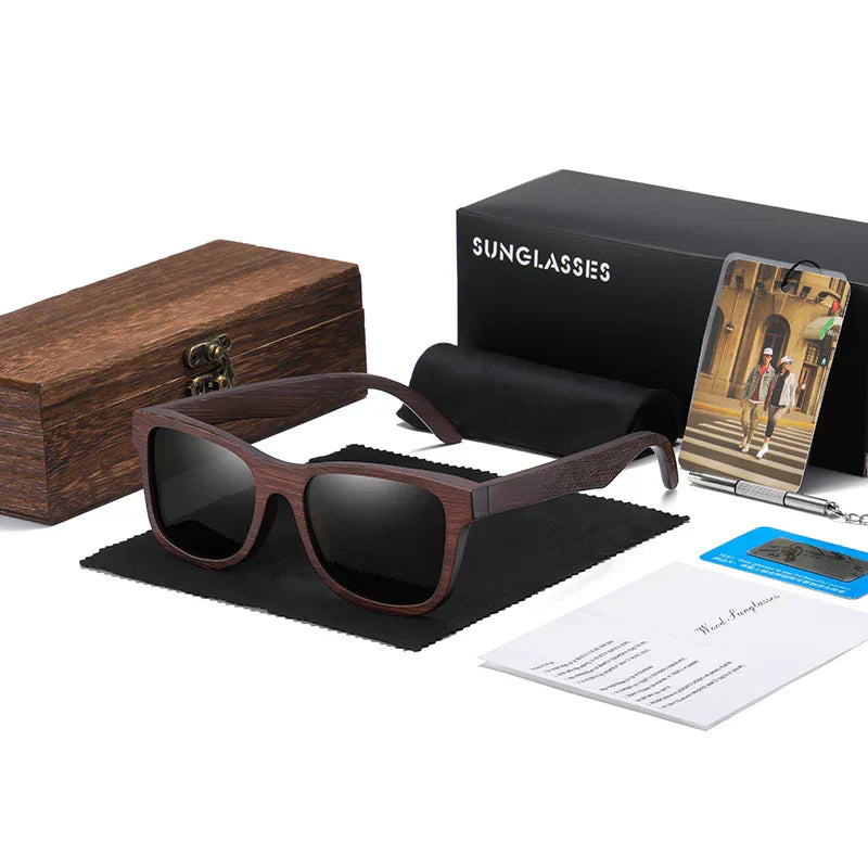 Premium Timbergrain Sunglasses With Polarized UV400 Lenses