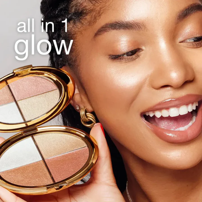 Glow Draped Highlight & Blush Palette – Four Dreamy Shades for a Fresh, Radiant Glow