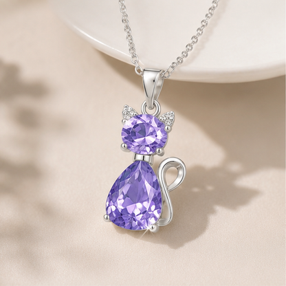 A Little Companion Close to Your Heart – Sparkling Crystal Cat Necklace