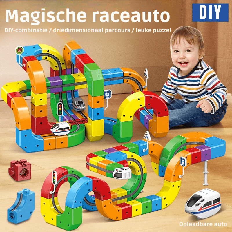 RAILBUILD – 3D Train Track Building Set with Rechargeable Locomotive