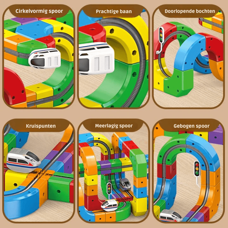 RAILBUILD – 3D Train Track Building Set with Rechargeable Locomotive