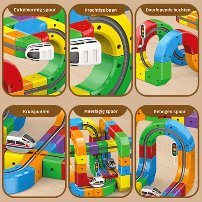 RAILBUILD – 3D Train Track Building Set with Rechargeable Locomotive