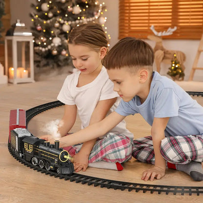 RailRush - Battery-Powered Electric Train Set with Realistic Sounds and Easy-to-Build Tracks