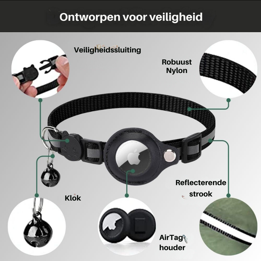 Reflective GPS Collar for Cats – Night Safety with Secure Closure