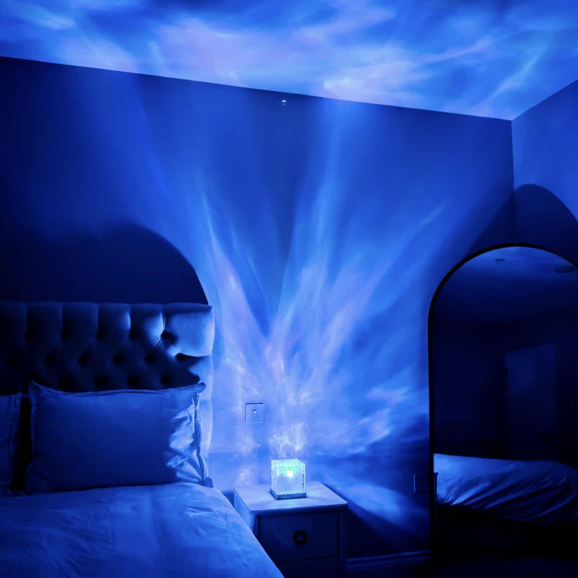 LumaZen Ambient Light Projector - Wave Effect, Colors for Calm and Sleep