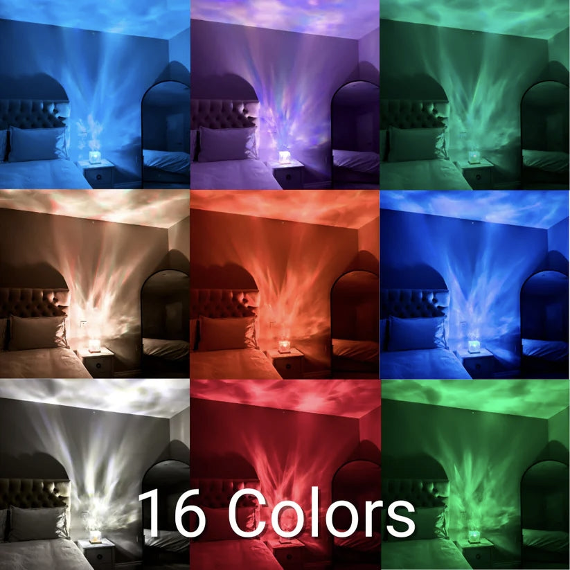 LumaZen Ambient Light Projector - Wave Effect, Colors for Calm and Sleep