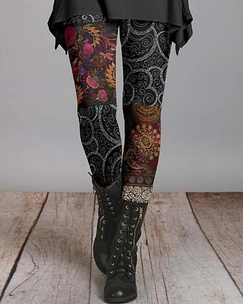 Bohemian Ethnic Print Leggings - Style Ziva