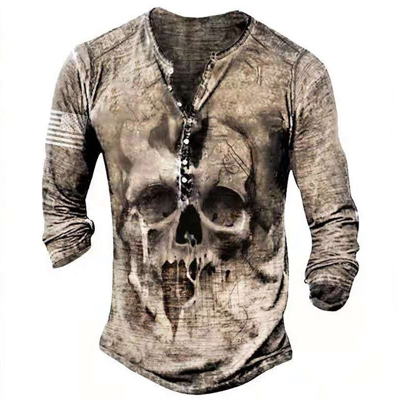 Retro Skull Long Sleeve T-shirt