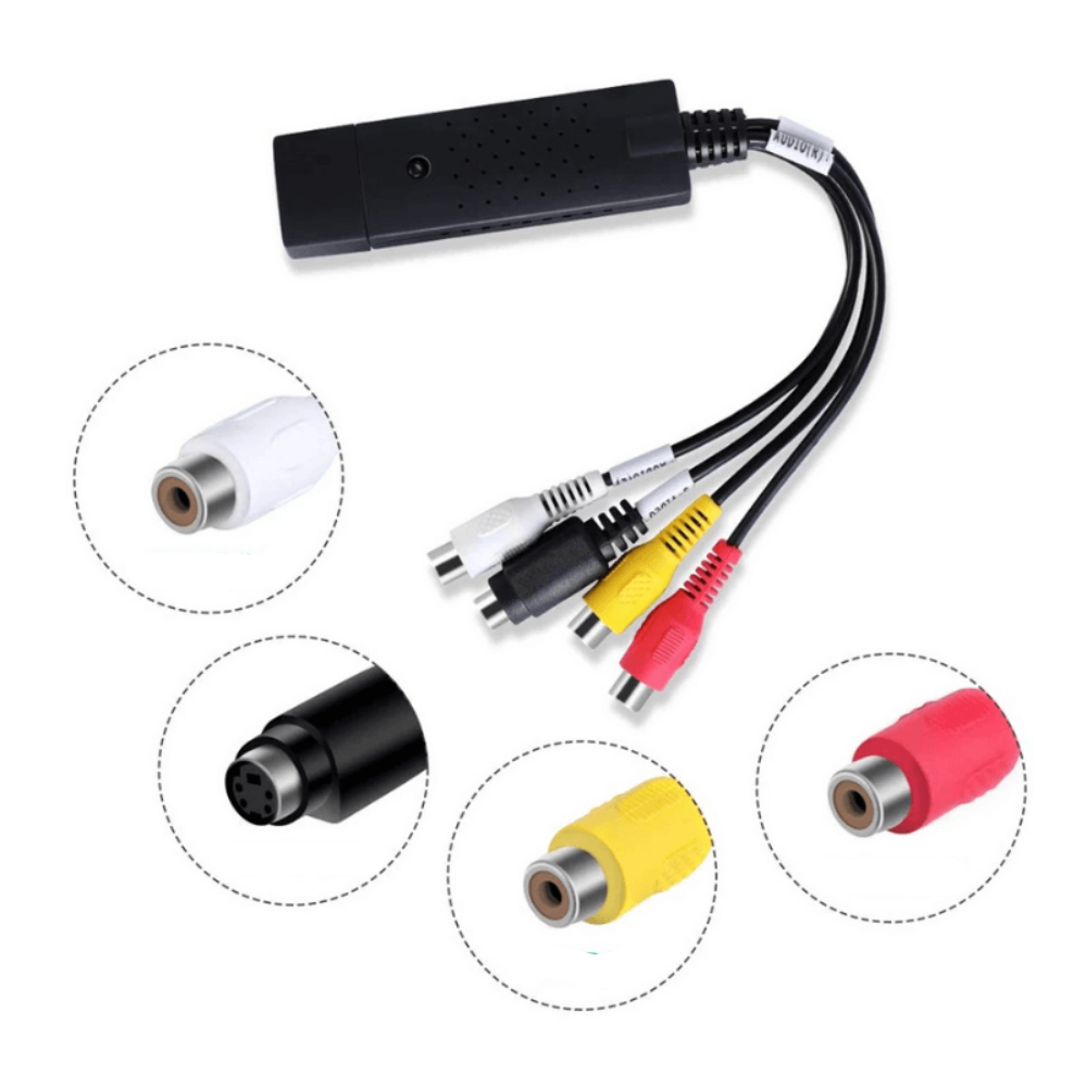 VHS to Digital Converter with Playback & Capture